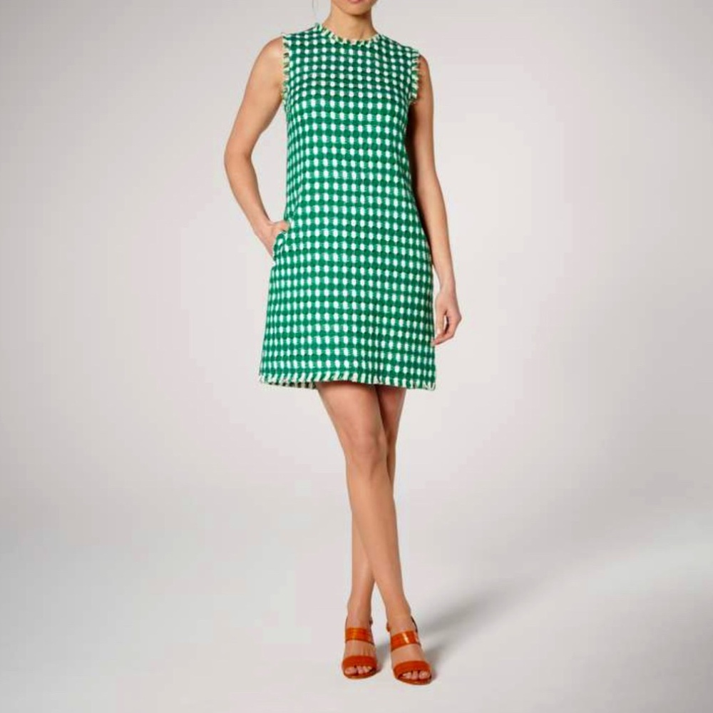 LK Bennett Green Tweed Dress - Size 4US